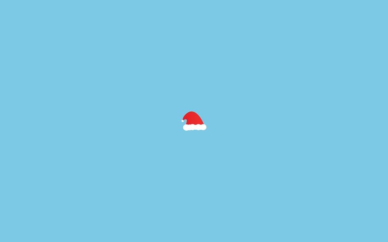 santa hat on blue background