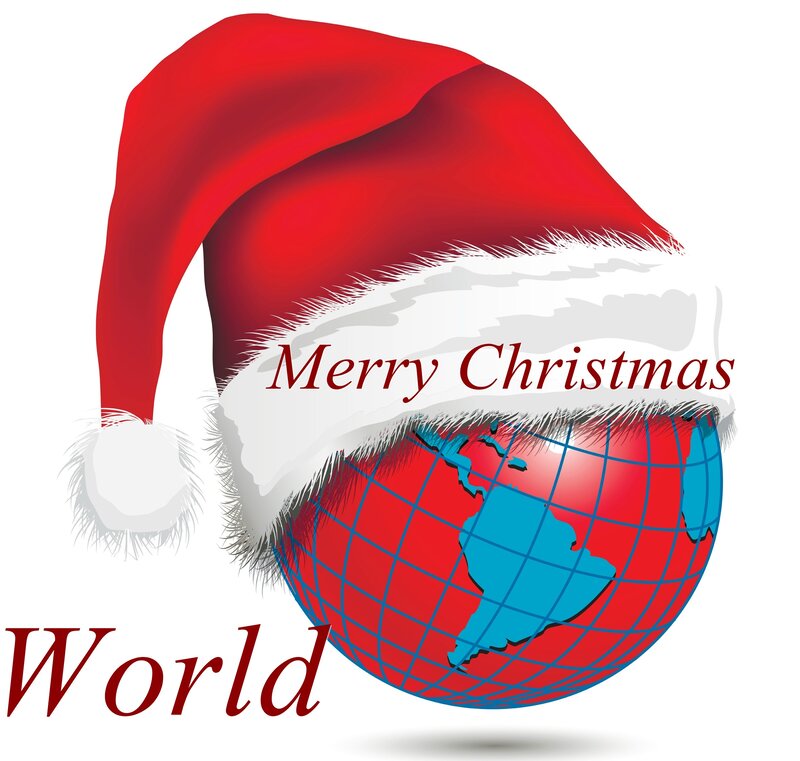 Santa Hat on Globe — Red