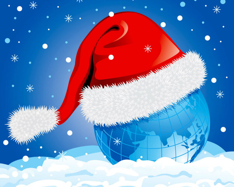 Santa Hat on Globe