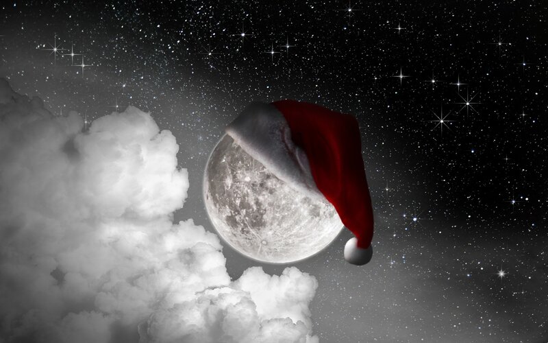Santa Hat on Moon