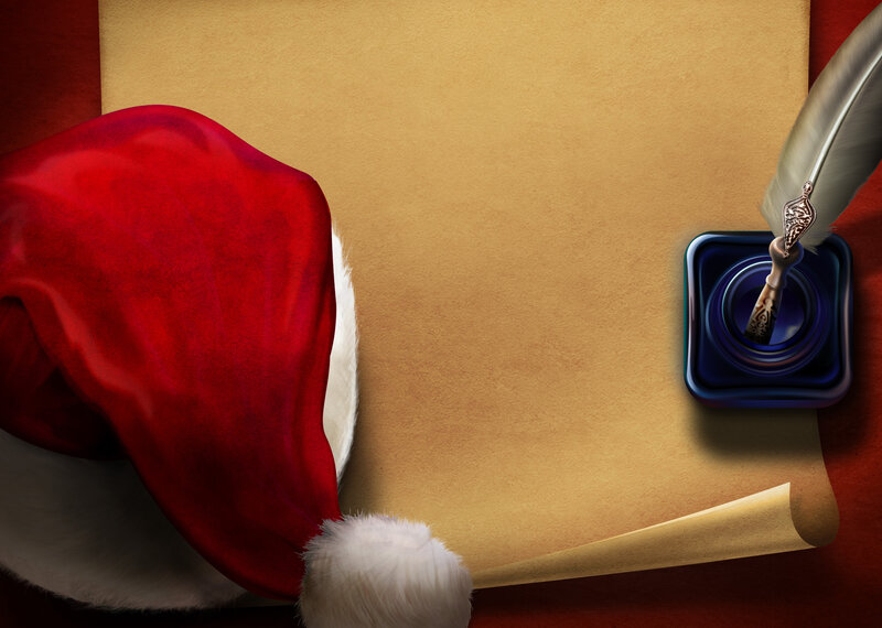 Santa Hat on Parchment