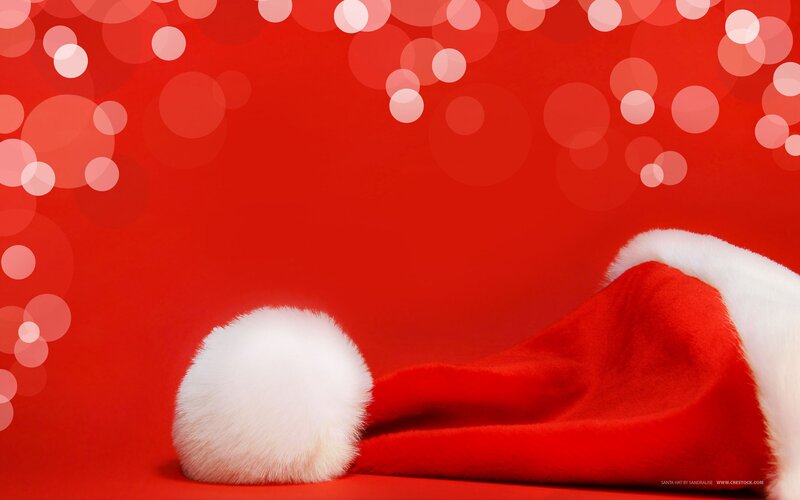 Santa hat on red background