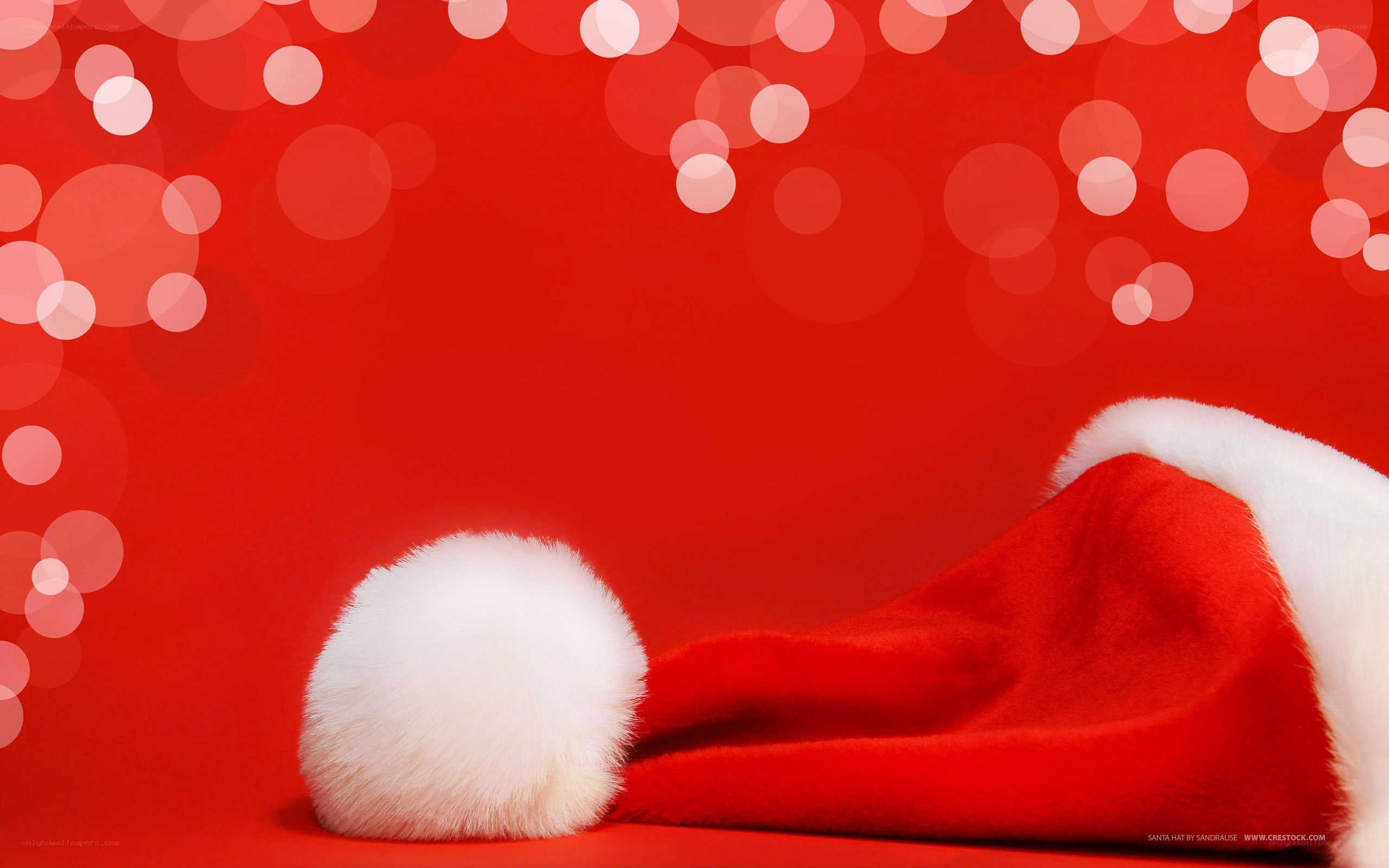Santa hat on red background
