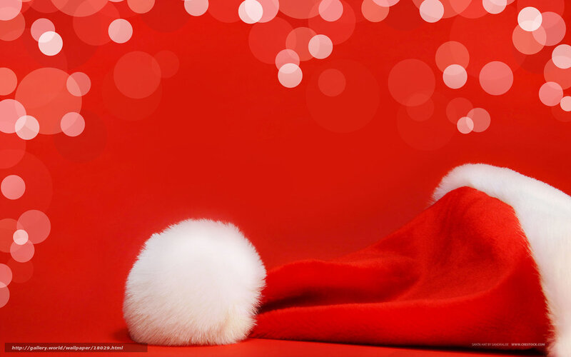 Santa hat on red background