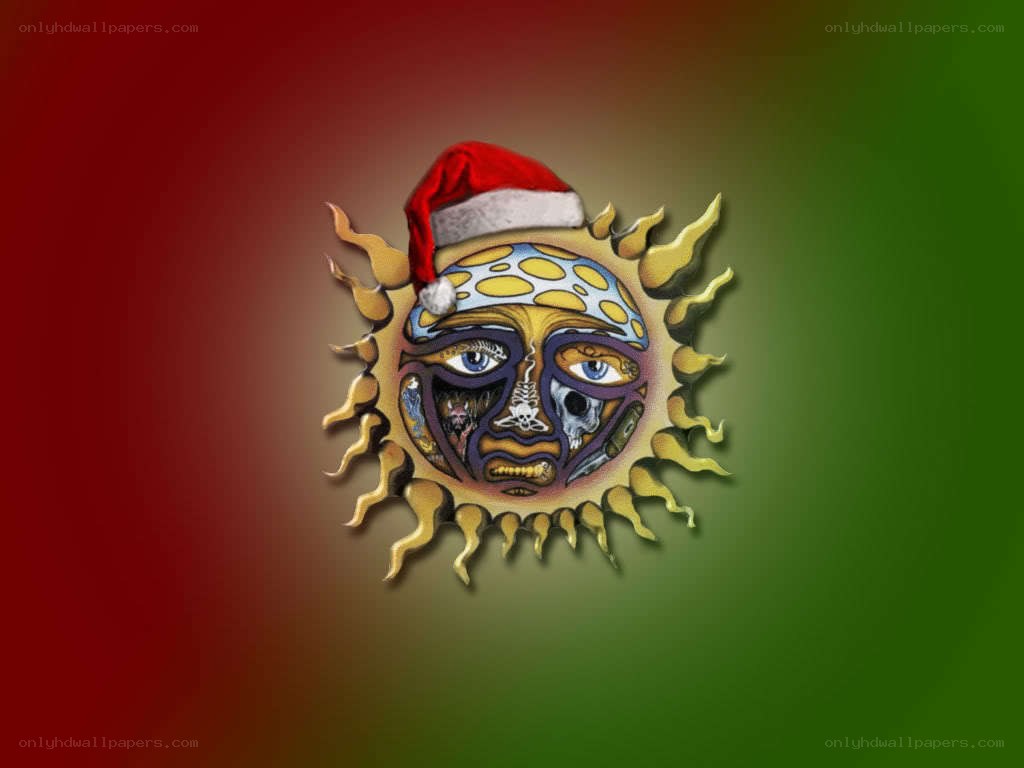 santa hat sun face