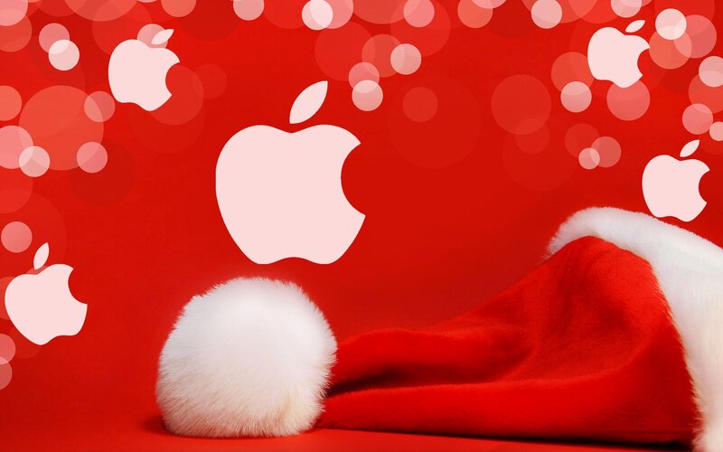 Santa Hat with Apple Logos