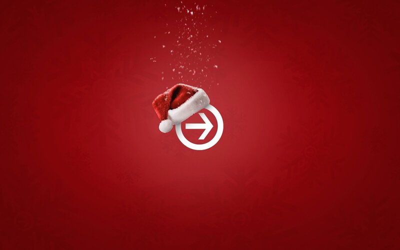Santa hat with arrow logo