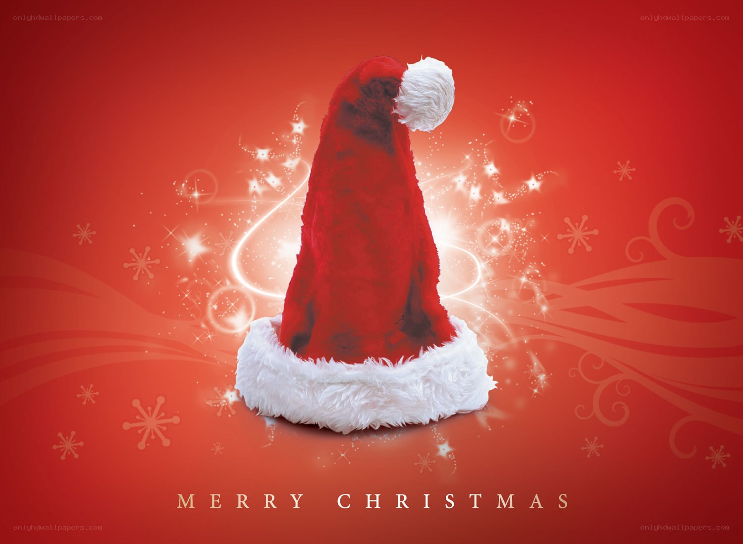 Santa hat with festive sparkles