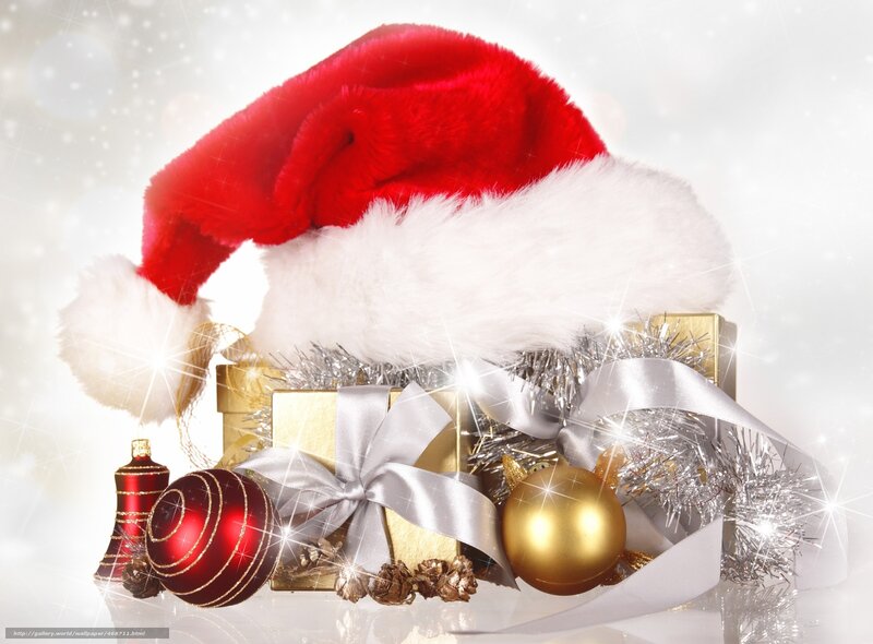 Santa hat with holiday gifts