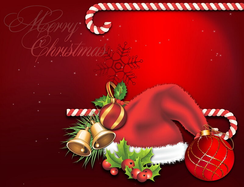 Santa Hat with Ornaments — Red, Festive, Winter, Illustration