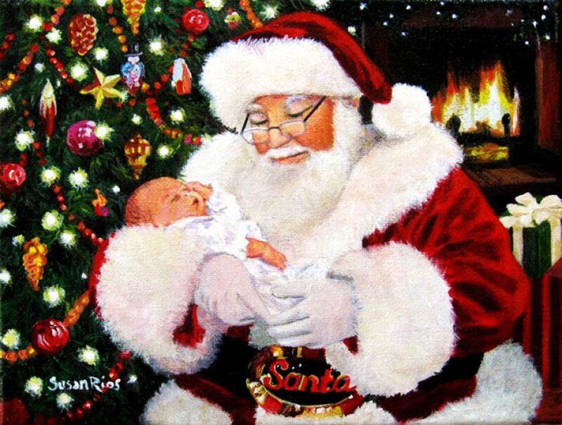 Santa Holding Baby