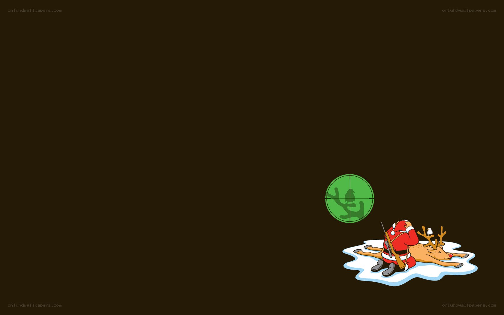 Santa hunting reindeer