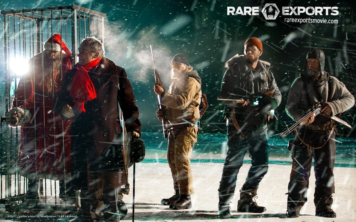 Santa in a cage with armed men