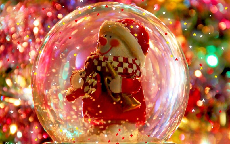 Santa in a snow globe