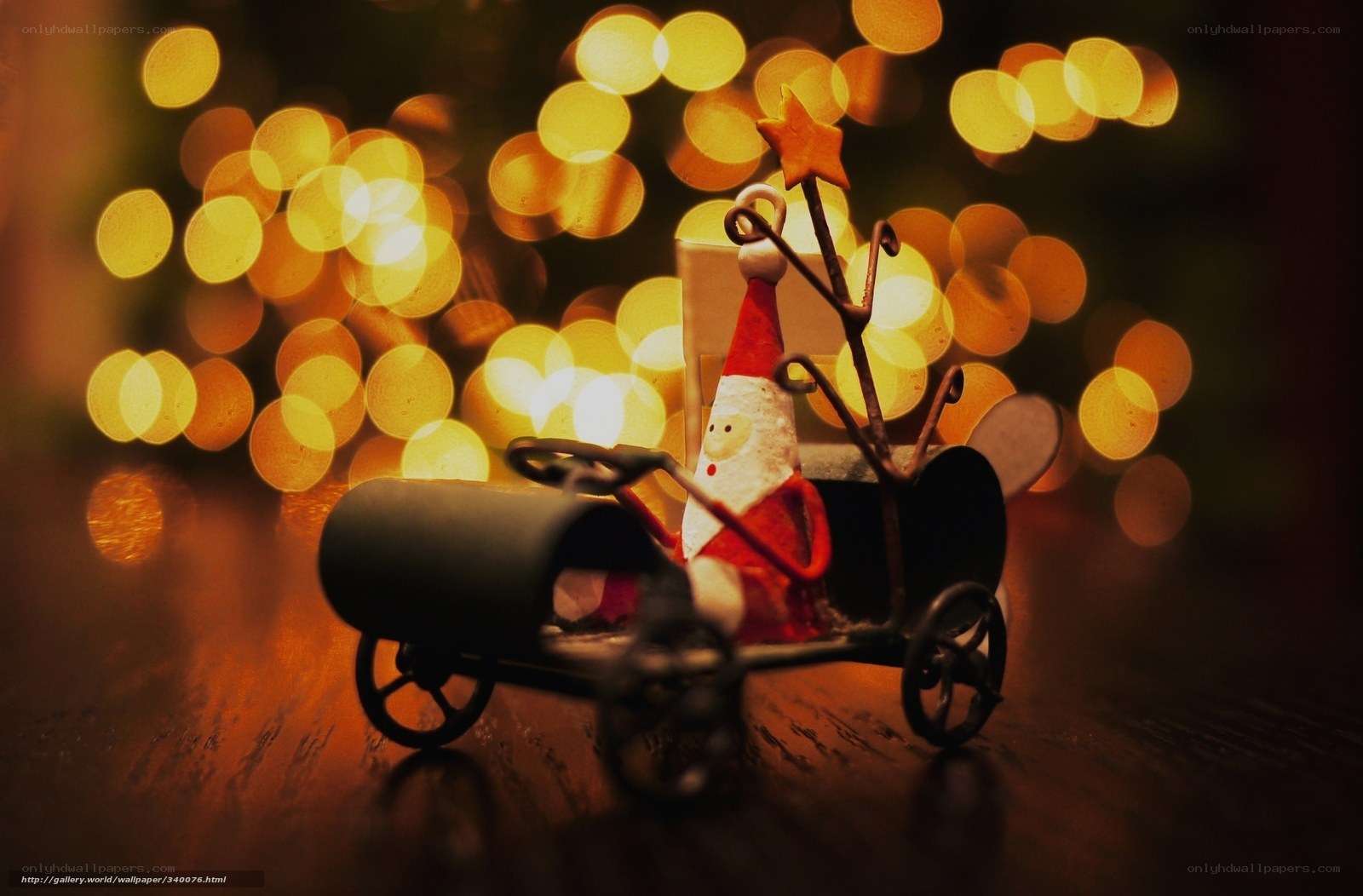 Santa in a toy car
