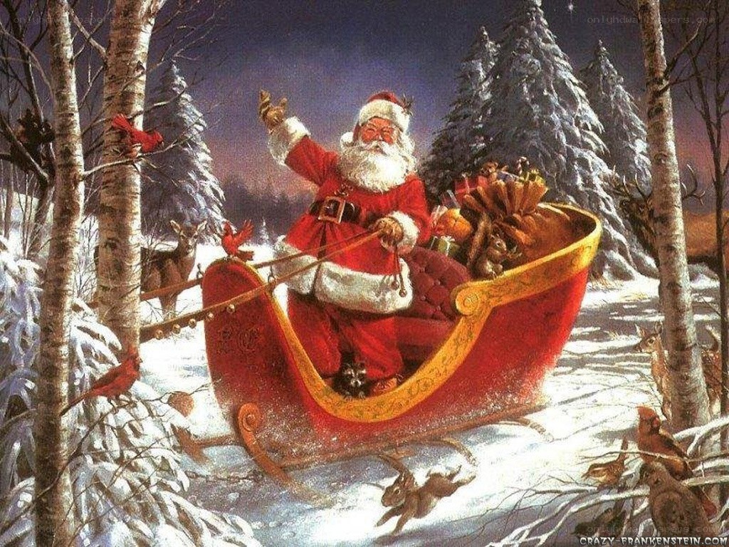 Santa in his sleigh