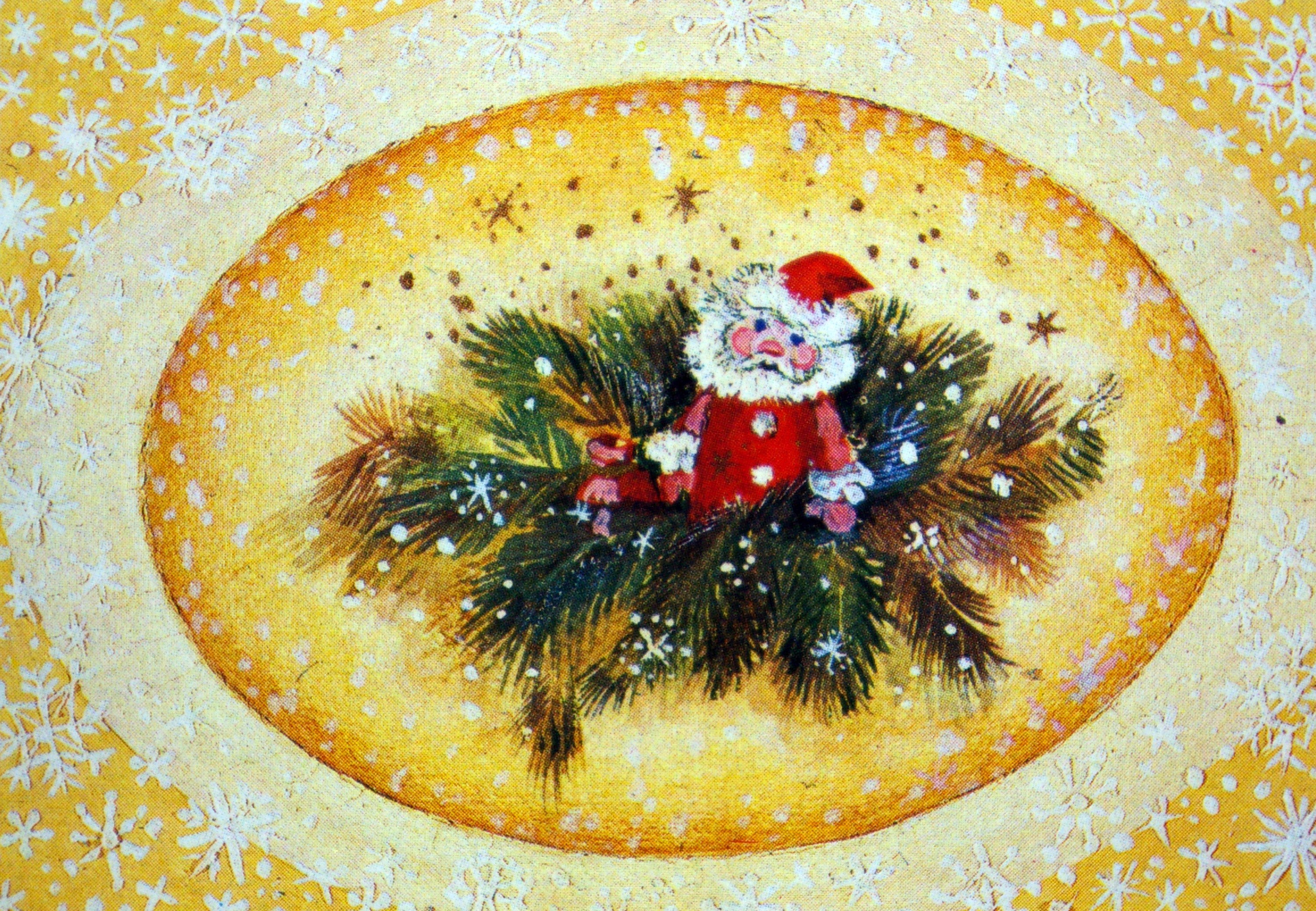 Santa in pine branches