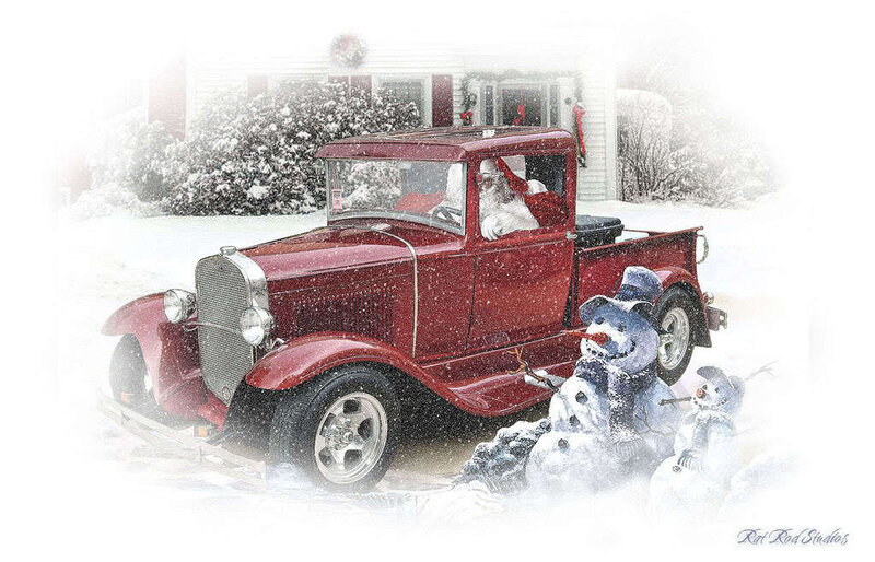 Santa in Red Truck