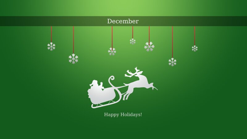 Santa in Sleigh — Green, Festive