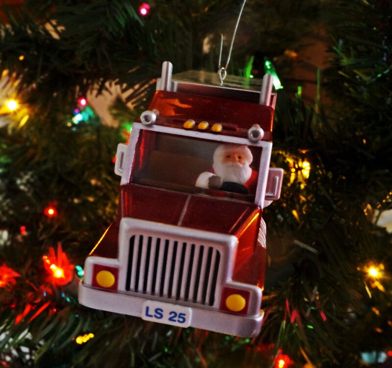 Santa in Truck Ornament