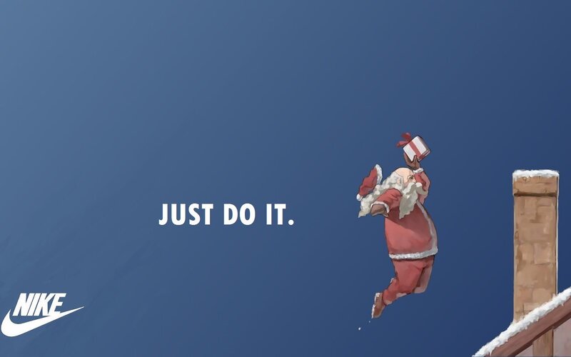 Santa jumping from roof