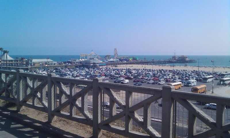 Santa Monica Pier and parking lot