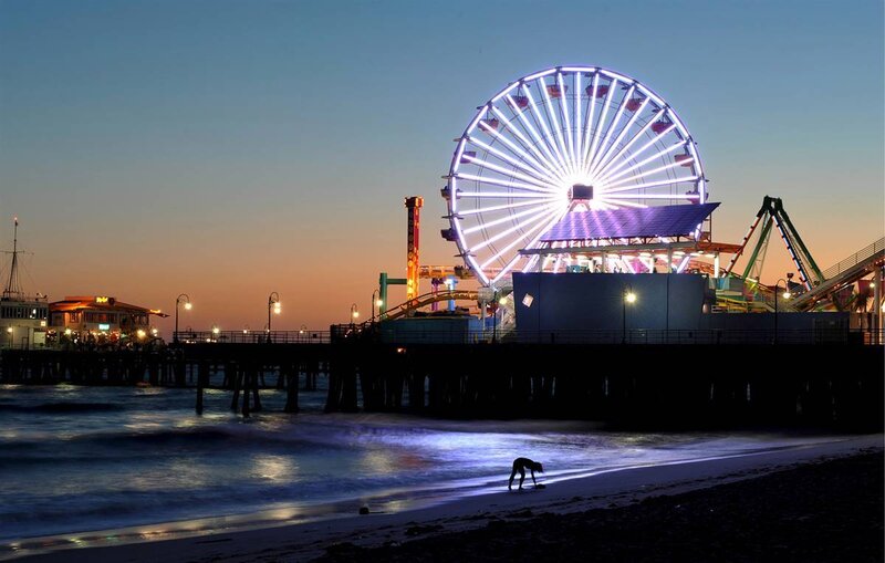 Santa Monica Pier at dusk