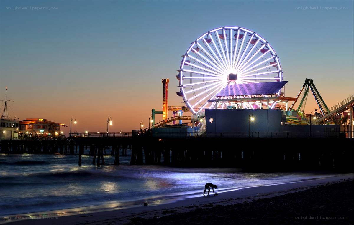 Santa Monica Pier at dusk