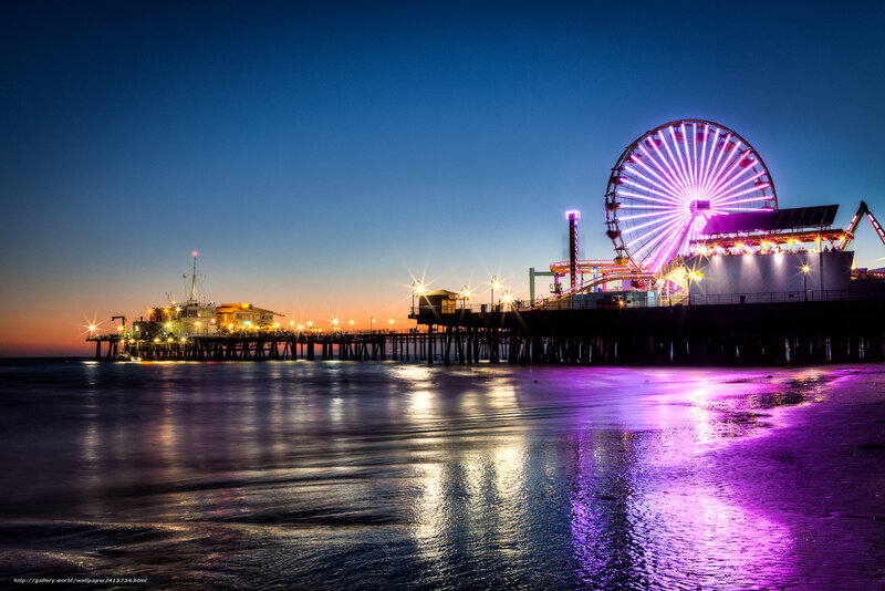 Santa Monica Pier at dusk
