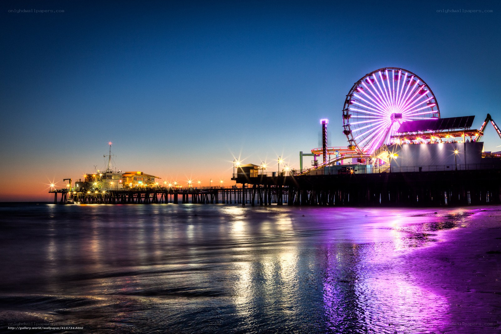 Santa Monica Pier at dusk