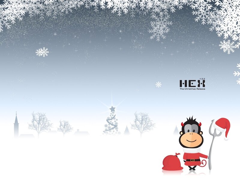 Santa monkey Christmas scene