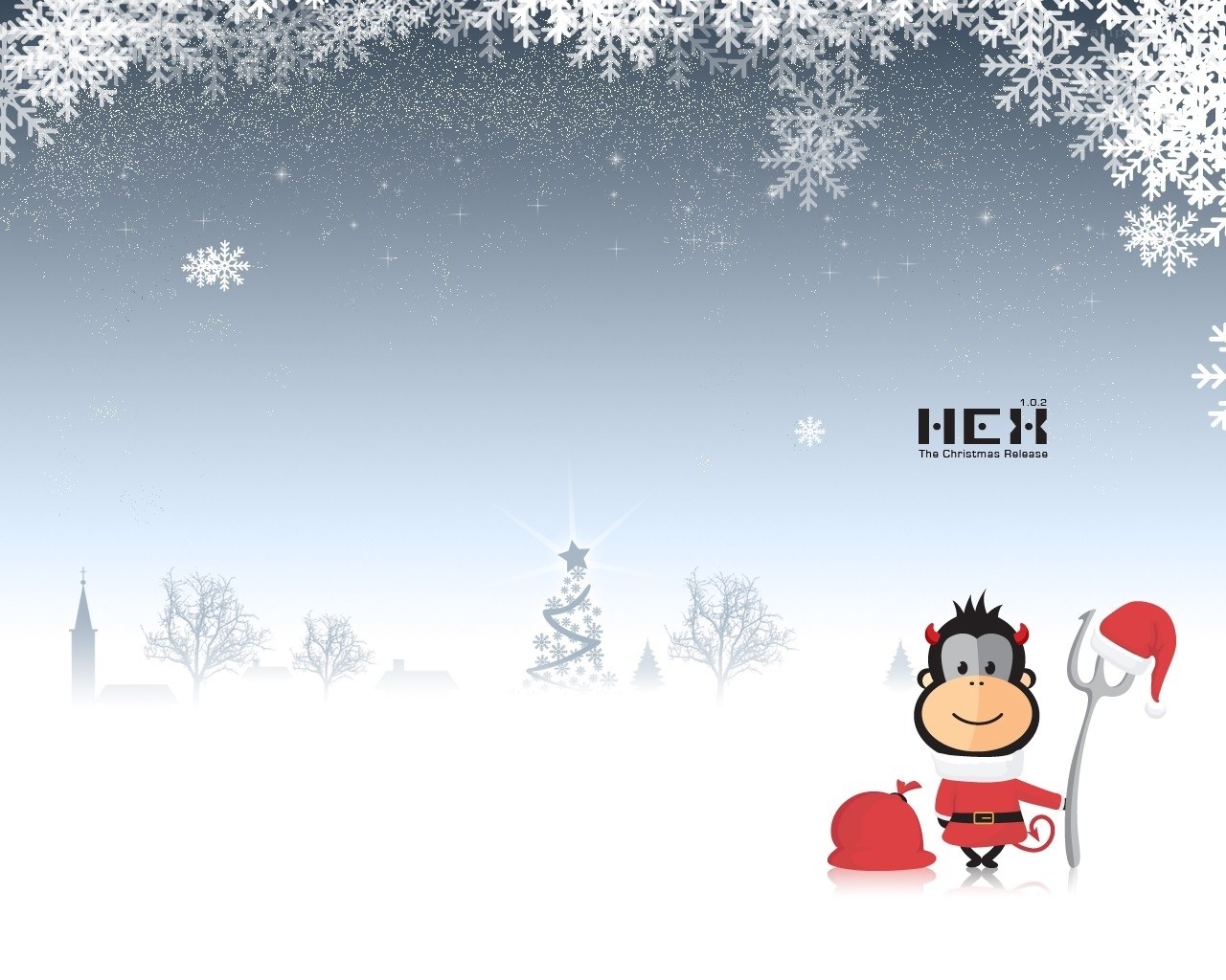 Santa monkey Christmas scene