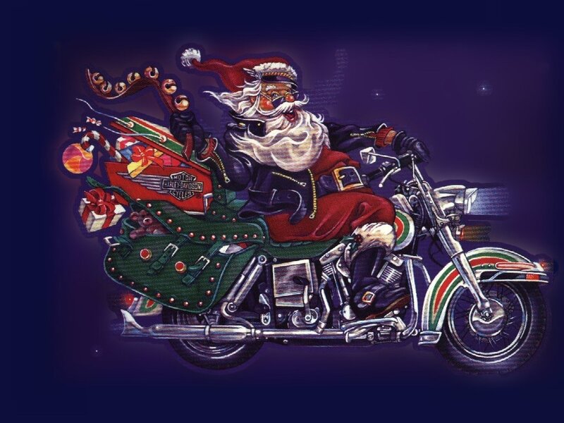 Santa on a motorcycle
