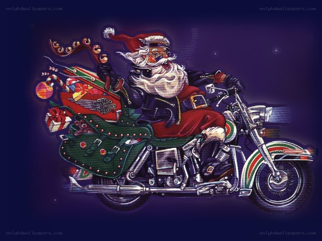 Santa on a motorcycle