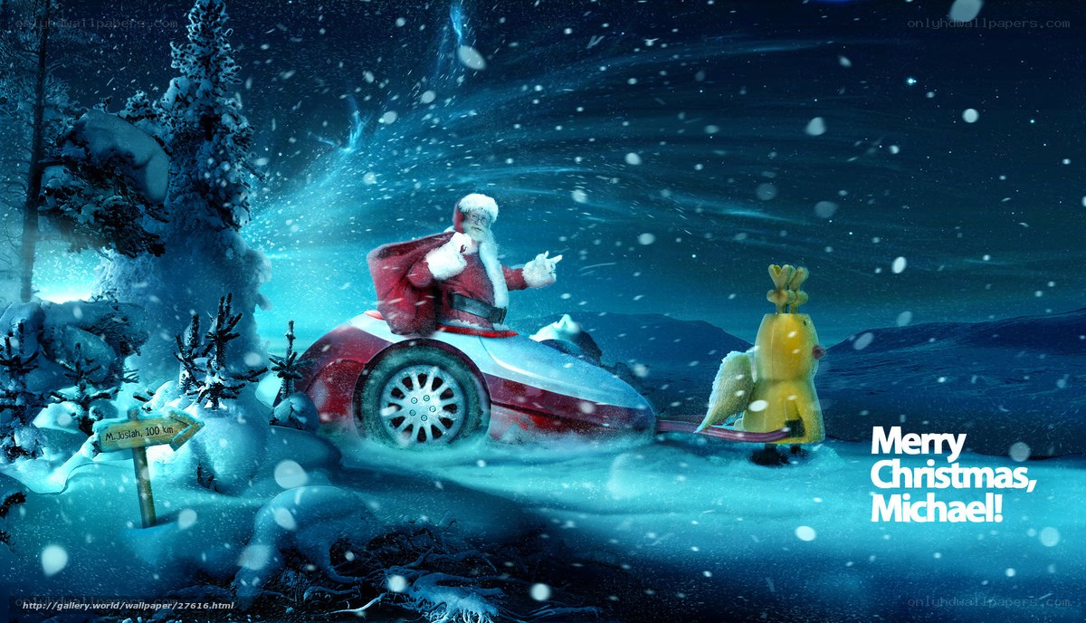 Santa on a snowy adventure