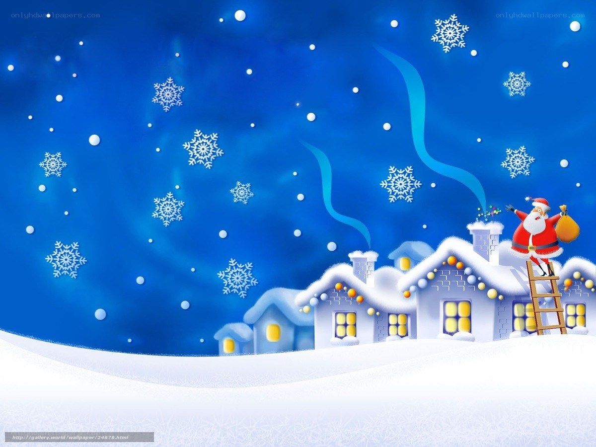 Santa on a snowy night