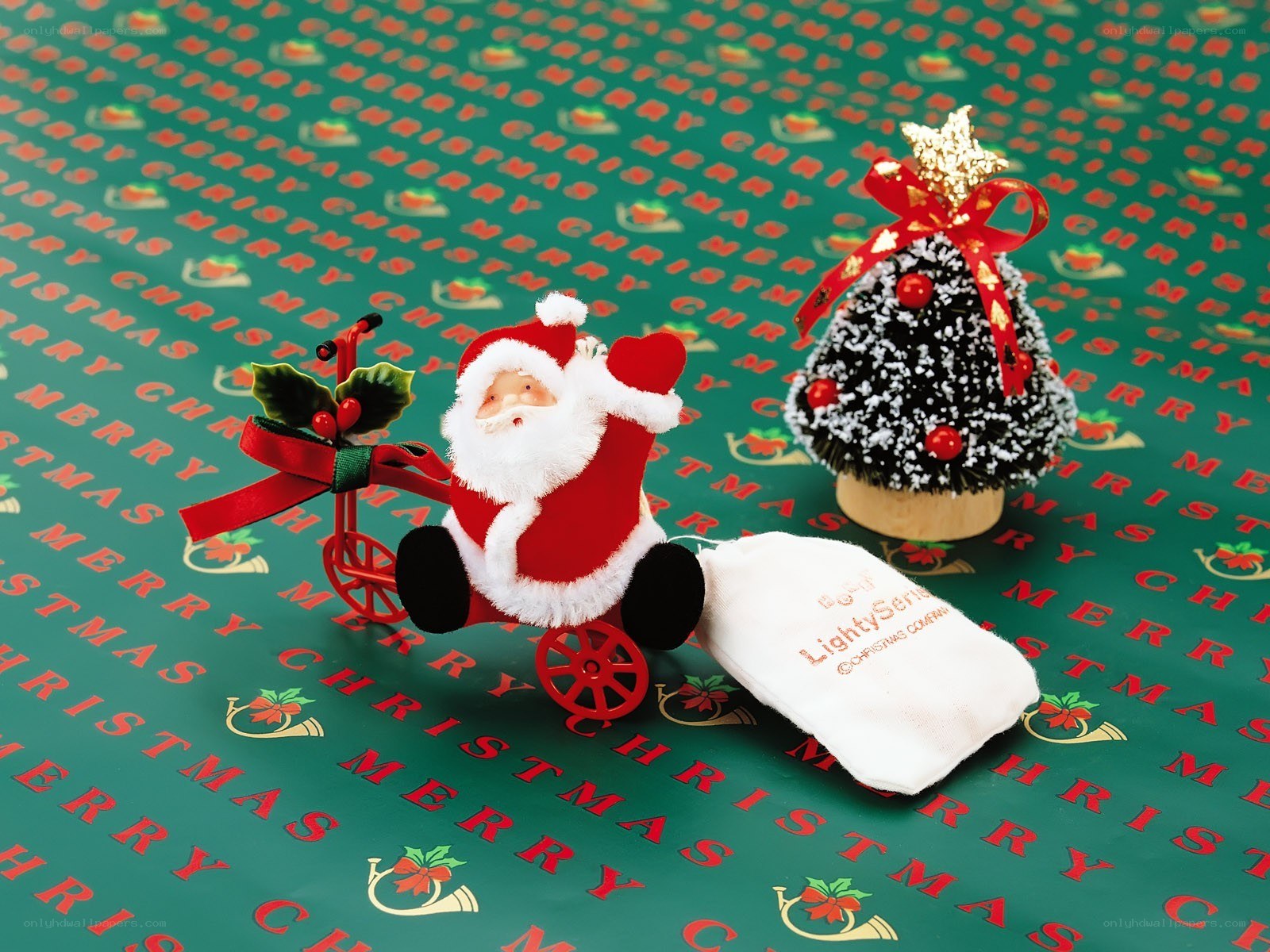 Santa on a toy bike