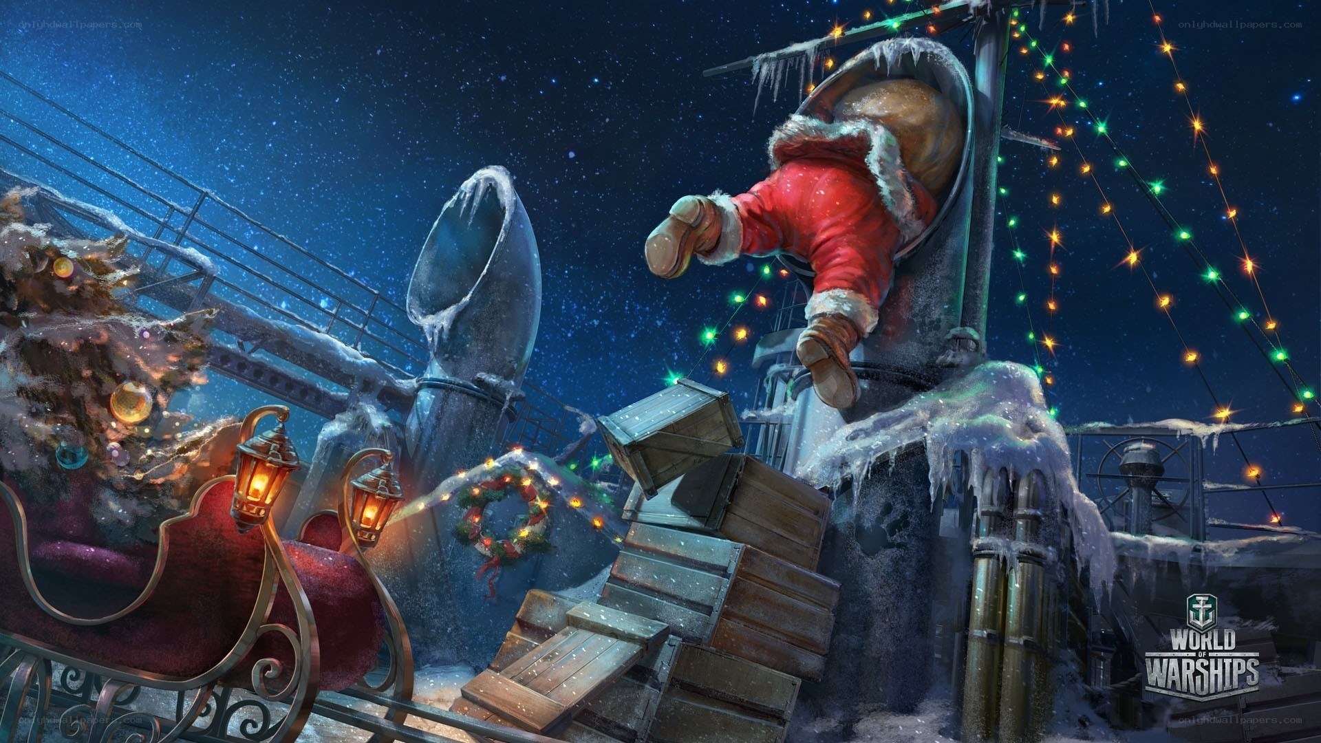 Santa on a warship