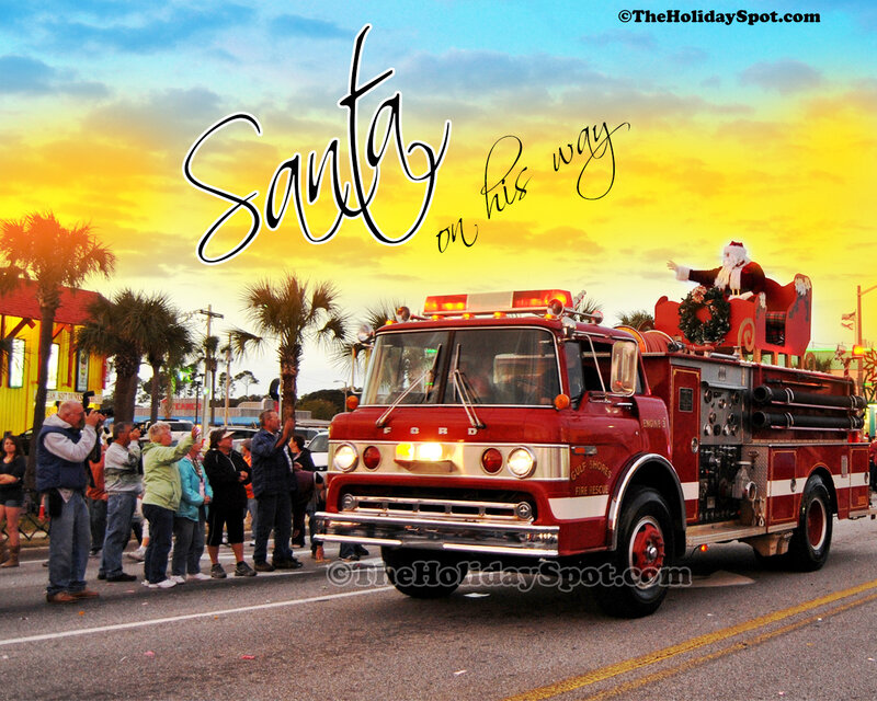 Santa on Fire Truck