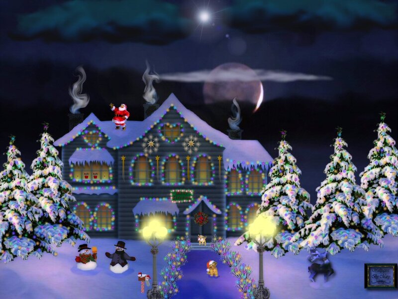 Santa on House Roof