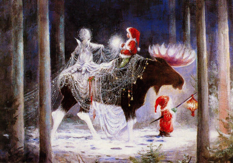 Santa on Moose