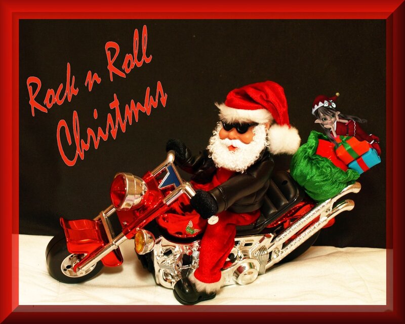 Santa on Motorcycle — Red
