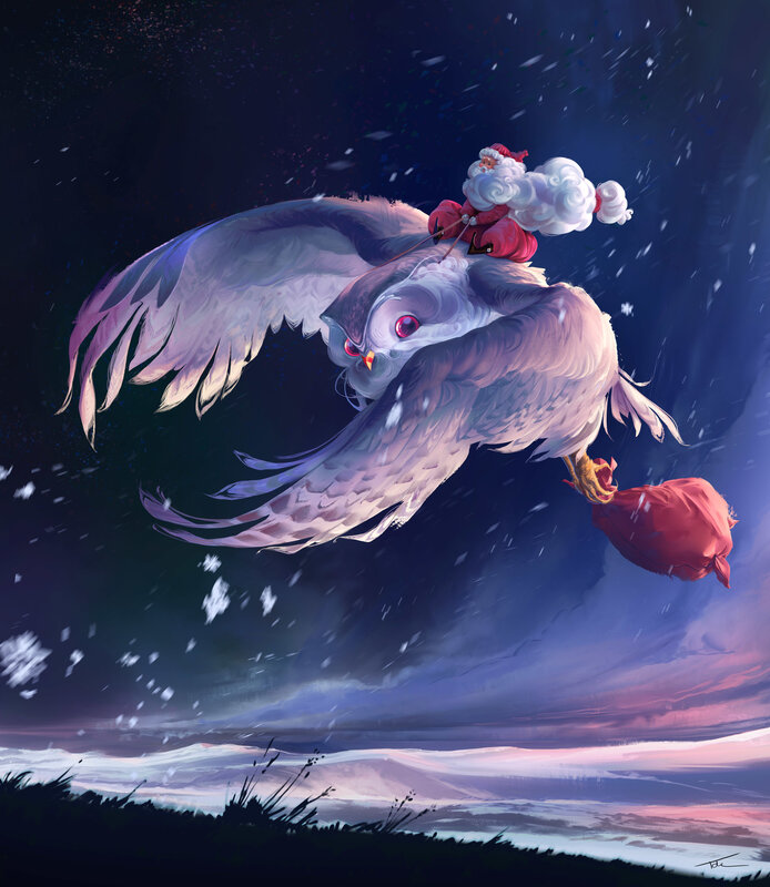 Santa on Owl