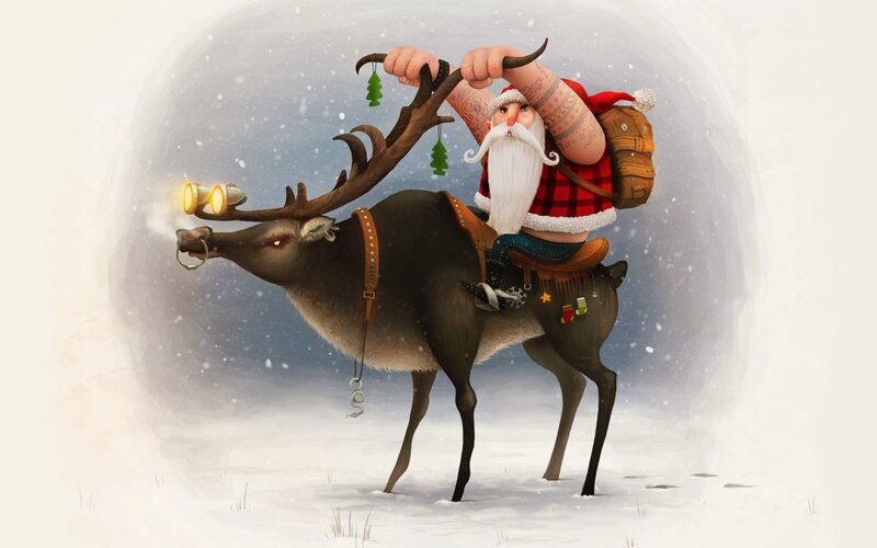 Santa on Reindeer