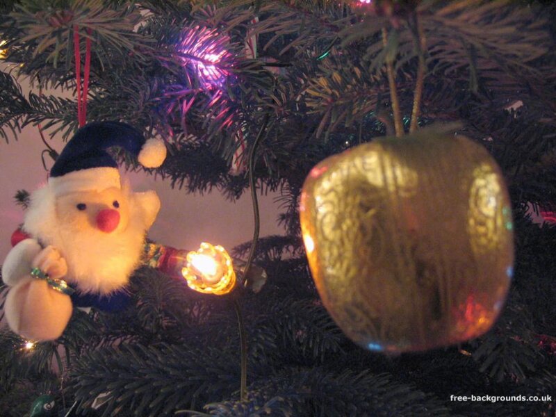 Santa ornament on Christmas tree