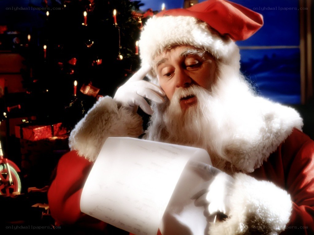 Santa reading a letter