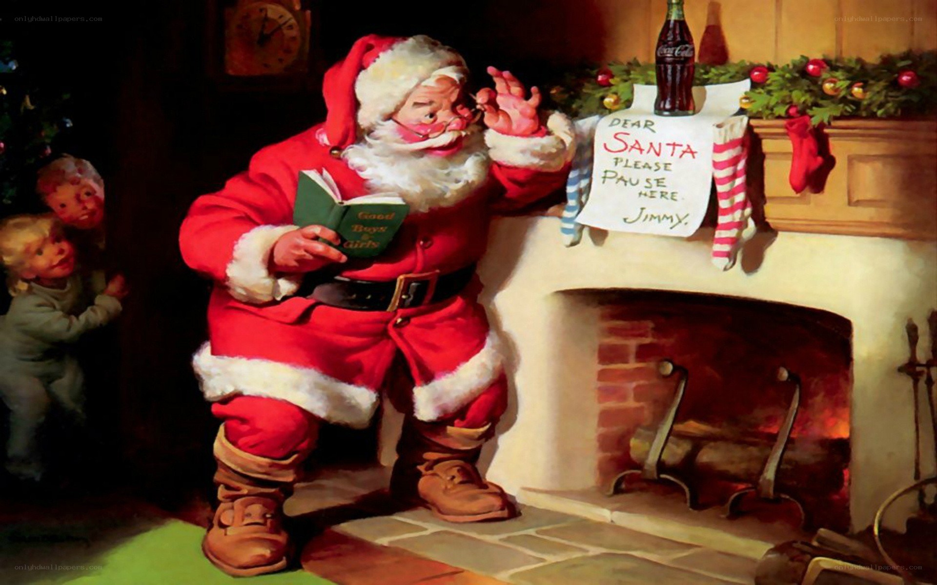 Santa reading a letter