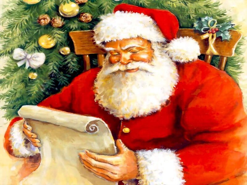 Santa reading a list
