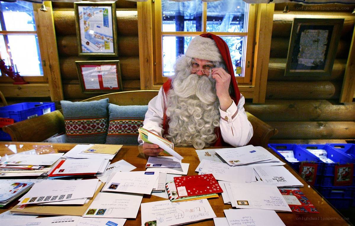 Santa reading children's letters