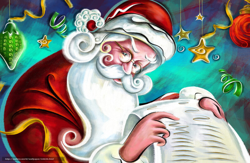 Santa reading his list